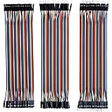 Elegoo 120pcs Multicolored Dupont Wire 40pin Male to Female, 40pin Male to Male, 40pin Female to Female Breadboard Jumper Wires Ribbon Cables Kit for arduino