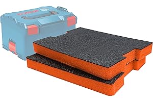 Shadow Foam Wkładki L-Boxx – idealne dopasowanie do Bosch L-Boxx 102-374 [pomarańczowe 50 mm podwójne opakowanie] wkładki piankowe do modułowej skrzynki narzędziowej Sortimo L-Boxx | idealne do