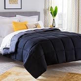 Linenspa Microfibre Duvet &ndash; 4 Seasons Duvet &ndash; Ultra Soft &ndash; Duvet for 90 cm Bed (135 x 200 cm), Black/Dark Grey
