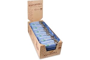 ‎HAFERVOLL HAFERVOLL Organic Flapjack Poppy Seed & Apricot, 18 x 60 g Müsliriegel - Bio-zertifiziert, mit Honig ohne Zusatz von Zucker, Hafer, im Ofen gebacken