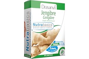 DRASANVI NUTRABASICS JENGIBRE - Ayuda al sistema inmunitaro, a la fatiga, al tracto intestinal y a evitar mareos - VEGANO - SIN GLUTEN - 30 cápsulas vegetales