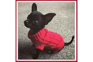 PRETTY PAMPERED PETS UK Chihuahua Clothes Puppy Dog Coat Knit Winter Warm Jumper Cosy Teacup Smaller Breeds Miniature (XXS, RED)