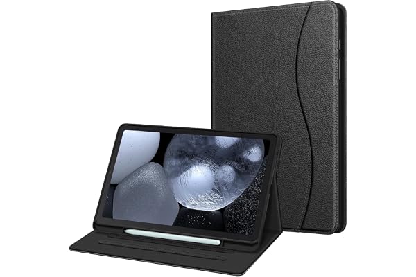 FINTIE Coque pour Samsung Galaxy Tab S6 Lite 10.4 Pouces 2024/2022/2020 - Housse Multipositions Etui avec Poche Frontale et Fonction Sommeil/Réveil Automatique, Noir