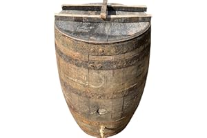 Cheeky Chicks Ltd Rustic Oak Traditional Wooden Whisky Barrel with Removable Top Water Butt 200ltrs