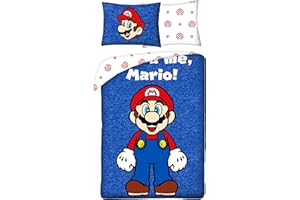 HALANTEX Parure de lit réversible et Taie D'oreiller Nintendo Mario -It's me Mario- - 140 cm x 200 cm