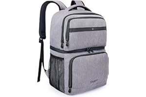 TOURIT Cooler Backpack with Double Deck, Insulated Backpack Cooler for Men Women Leakproof Lunch Backpack for Camping, Picnic, Hiking, Beach, Park