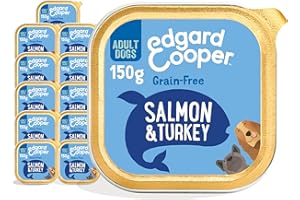 Edgard & Cooper Comida Húmeda para Perros Adultos Paté Perros Natural Sin Cereales Tarrinas 150g x 11 Salmon & Pavo Fresco, Alimentación Sana Sabrosa y Equilibrada, Carne Fresca