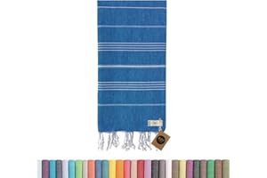 KZY LONDON Beach Towel - Large Turkish Beach Towels for Camping, Swimming, Bath, Gym, Picnic - Quick Dry, Super Absorbent, Lightweight, Compact Cotton Hammam Towels for Adults, Men, Kids (Blue)