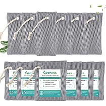 4 Pièces Sachets Charbon Actif Anti-Odeur - 16.7x7cm Bambou Naturel Réutilisables Pour Armoires, Chaussures, Voiture