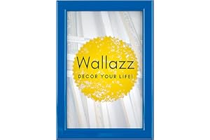 Wallazz Cornice Portafoto in Legno Pregiato - Made in Italy - Vetro Sintetico Infrangibile Crilex - Disponibile in Diverse Varianti - Design Italiano e Qualità Artigianale, 21x29,7cm A4 Azzurro
