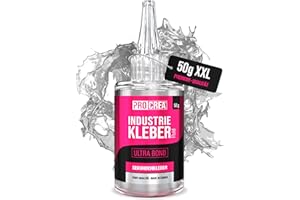 PROCREA® Premium Sekundenkleber (50 g) "Ultra Bond" extra stark [24 Monate Haltbarkeit & Anti-Austrocknungs-Spitze] Universeller Dünnflüssiger Superkleber & Alleskleber in bester Industrie-Qualität