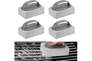Zocipro 4Pcs Bloque de Limpieza de Piedra Pómez con Asa, Herramienta de Limpieza de Barbacoas para Eliminar la Grasa, Piedra de Limpieza de Pómez para Lavabo Barbacoa Baño Piscina