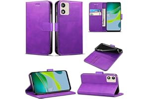 EKAM Case For Motorola Moto E13 Case, PU Leather Wallet Book Flip Folio Stand View Cover Magnetic Closure with Card Slots For Moto E13 (6.5 Inch) (Purple)