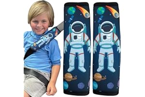 HECKBO 2X Kids Car Seat Belt Pads Seat Belt Protectors - Astronaut - Seat Belt Pads for Kids and Babies- Ideal for Any Seat Belt Car Booster Seat Kids Bicycle