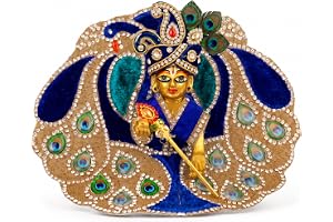 Aksharveda Ladoo Gopal Poshak Size 2 | Bal Gopal Dress for Laddu Gopal Idol | Krishna Ji Dress Set for Home Temple, Puja & Janmashtami | Baby Krishna Poshak for Festive Decoration, Blue