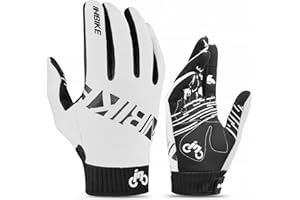 INBIKE Rękawice MTB antypoślizgowe silikonowe rękawiczki rowerowe z rozciągliwej, oddychającej tkaniny z 2 palcami dotykowymi do rowerów górskich i innych sportów na świeżym powietrzu