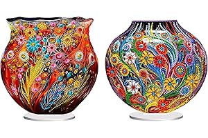 CXINLky DIY Diamond Art Painting - Vaso in vetro 5D, decorazione da tavolo, con diamanti 5D, decorazione da tavolo, set per pittura con diamanti, decorazione fatta a mano, 2 stucco C