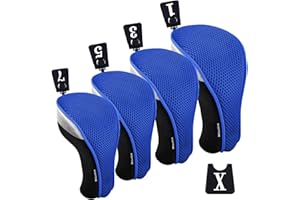 Andux Lot de 4 couvre-clubs de golf en bois de parcours 460 cc