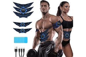 SEVEKO Estimulador Abdominal, Electroestimulador Muscular Abdominales, Abdominales en Casa, Cinturon Electroestimulador Abdominales, 8 Modos y 15 Intensidades, 10 Hidrogeles de Repuesto, Unisex