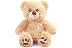 LotFancy 20 cm Ours en Peluche Doudou Nounours Toute Douce Mignon Jouet Cadeaux pour Enfants Filles Petite Amie Anniversaire, Lait Café