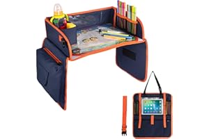 LAVIEVERT Travel Tray, Indoor & Outdoor Learning Educational Toys Play Tray Lap Desk with Dry Erase Top, Activity Organizer for Stroller, Car, Airplane, Road Trip