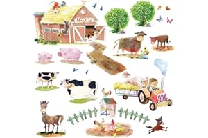 DECOWALL DWL-1407N Pony Club and Farm Animals Kids Wall Stickers Decals Peel and Stick Removable for Nursery Bedroom Living Room Art murals Decorations
