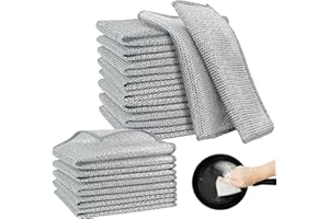 ZWQLZG 15 Stück Mehrzweck-Geschirrspüllappen Aus Draht für Nass und Trocken, Wiederverwendbar Putztücher Drahtgeschirrtuch, Waschbar Spüllappen Geschirrtücher Pfanne, Topf, Herd, Küche
