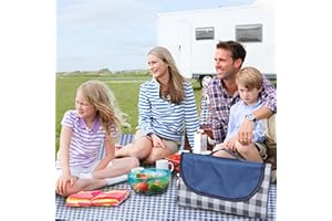 TFSZE Picknickdecke,150 x 200cm Faltbare Picknickdecke Wasserdicht,Tragbare Extra Große Stranddecke,Campingdecke Sanddichte Isoliert mit Tragegriff,Picknick/Camping/Beach/Park(Marineblaues)