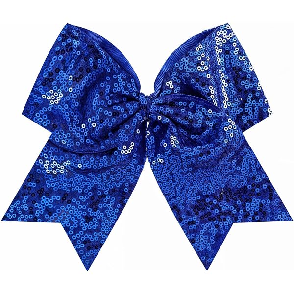 Große Cheer-Bow Haarschleife Mit Pailletten – Für Mädchen, Damen, Teenager, Dunkelviolett, 17x19 Cm