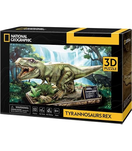 Graine Creative 3D Holzmodell T-Rex – Mechanischer Dino Zum Zusammenbauen Ohne Kleber
