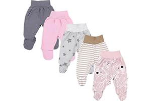 TupTam Baby Unisex Hose mit Fuß Bunte 5er Pack