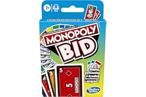 HASBRO Monopoly BID, szybka gra karciana dla 4 graczy, gra dla całej rodziny oraz dzieci w wieku od 7 lat.