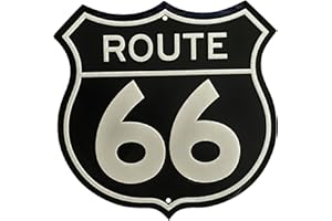 Harrington Marley Plaque murale rétro en métal Route 66 Shield Road Plaque en étain vintage pour salon Amérique, USA