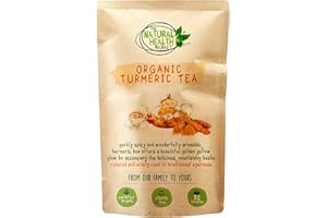 Organic Turmeric Tea Bags By The Natural Health Market | Gold Curcuma Longa Herbal Tea | Pure Turmeric Root (50 Bags)