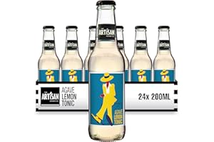 The Artisan Drinks Company Agave Lemon Tonic Water - 200mlx24 Tonic Water Bottles - Natural Ingredients with Real Lemon Juice - A Unique Bitter Lemon Ideal for Mixing