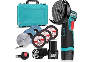 Ecarke Mini Angle Grinder, Brushless Cordless Angle Grinder with Batteries and Diamond Cutting Wheel Saw Blade Polishing Sheet,12V 500W Brush-Less Polishing Machine for Grinding Cutting Polishing