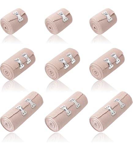 4 Bende Elastiche Coesive 7,5cm X 4,5m | Riutilizzabili Con Clip In Metallo Per Caviglia, Braccio E Pronto Soccorso - 2