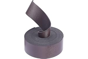 GORGECRAFT Cinghie in Pelle con Cordoncino Piatto Strisce 30mm Cinturino Largo in Pelle Fai da Te 3m Lungo per Abbigliamento, Avvolgimento di Gioielli, Progetti Artistici (Marrone Scuro)