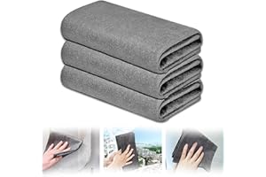 YAGE Paños de limpieza mágicos, 3 trapos de limpieza de vidrio reutilizables, súper suaves, de primera calidad, sin rayas, lavable, para el hogar, cocina, coches, ventanas