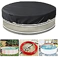 Bitubi 5-6 Ft Steel Round Stock Tank Pool Cover,Upgraded with Wire Rope & Winch Fixed Increase Stability(Black)