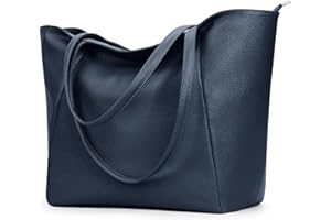 KALIDI Grande borsa tote da donna in pelle PU con cerniera per lavoro, shopping, scuola, viaggi