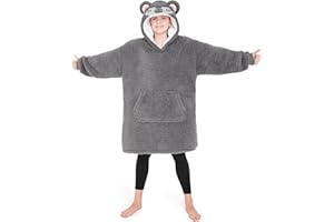 CityComfort Übergroße Hoodie Decke Kinder Fleece Oversize Kapuzenpullover Mädchen Teenager mit Sherpa-Futter und Kängurutasche Geschenk Ideen