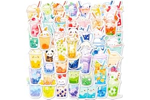 Mistree 50 naklejek Bubble Tea, wodoodporne naklejki na etui na telefon komórkowy, kask rowerowy, butelki z wodą, 4-5 cm