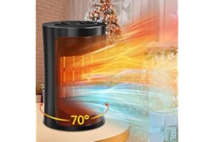 HOMBASING Radiateur Soufflant 750/1500W, Céramique PTC Portative Chauffage Soufflant avec Thermostat, 70° Dissipe la Chaleur, 3 Modes, 3S Chauffage Rapide, Protection Contre la Surchauffe et le Basculement