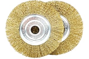 WEFINEST Gloria Multibrush szczotka do fug z drutu stalowego, 2 sztuki, 115 mm, szeroka szczotka druciana do czyszczenia fug, okrągła szczotka do fug, mosiężna szczotka do fug, do chwastów, mchu