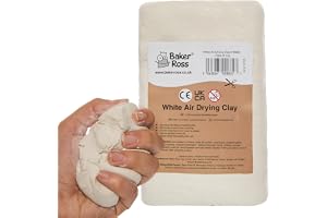 Baker Ross FX923 Vit lufttorkande lera - Förpackning med 1 kg, Modellera för konst och hantverk