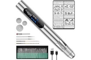 OROMYO 54 Stück Gravierstift, kabellos, elektrischer Gravierstift, USB, wiederaufladbar, Mini-Gravierwerkzeuge, elektrisch, drehbar, für Schmuck, Kunststoff, Holz, Metall, Glas, Stein, Skulptur