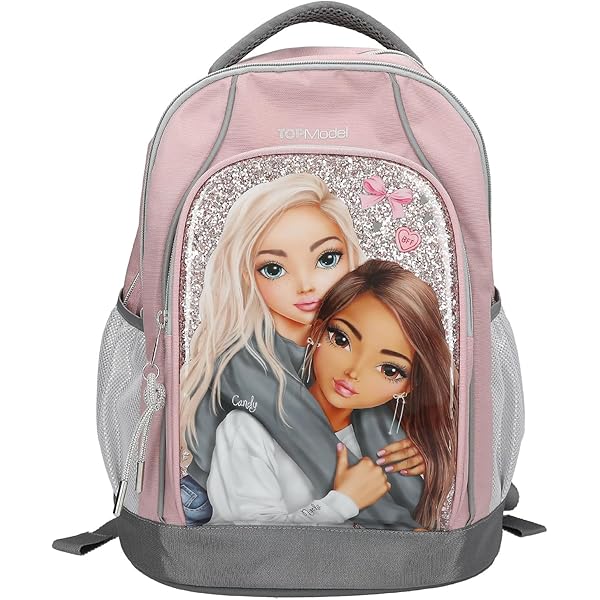 Depesche 13013 TOPModel Team Teddy Sac à dos d'écolier, rose, avec motif modèle et pendentif, avec bretelles réglables, multicolore Depesche 13013 TOPModel Team Teddy Sac à dos d'écolier, rose, avec motif modèle et pendentif, avec bretelles réglables, multicolore