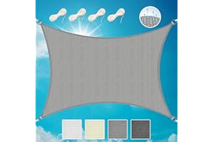 ‎SOL ROYAL Sol Royal SolVision HS9 Rectangular Awning 3 x 4 m, HDPE, Breathable & UV Protection Sun Protection for Patio, Balcony, Pool and Garden, Awning 300 x 400 cm, Shade Net, Grey