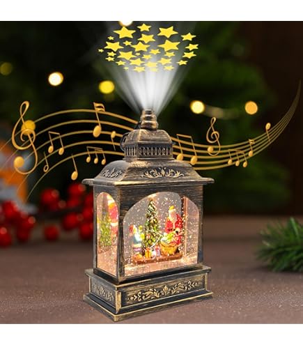 Konstsmide Christmas Lights LED Snow Globe Lantern Sitting couple in a winter scene, Water filled / Water spinner / Indoor (IP20) / Battery operated